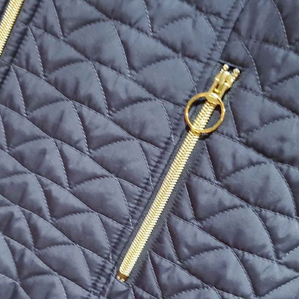 Black Rivet Blue Quilted Vest Lightweight Sleeveless - Picture 4 of 8